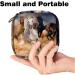 Stylish Menstruation Pad Bag with Zipper - Women's Napkin & Tampon Collector - Desert Horse Herd Design - Buy Online on GoSupps.com