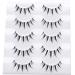 Fanxiton 14MM Manga Style Japanese Lashes 5 Pairs with Clear Band - Short 3D False Eyelashes for Makeup with Applicator (M1) - Buy Online on GoSupps.com
