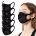 Riou 5 pieces Strass Mouth and Nose Protection Women Washable Munds protection with motif cotton glitter reusable breathable mouth and nose protection fabric