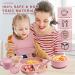 Bwaliffury Baby Dishes with Suction Cup - 8-Piece Silicone Plate Set BPA Free & Dishwasher Safe (Pink) - Buy Online on GoSupps.com