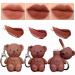 2 in 1 Keychain Bear Lipstick  3Pcs Mist Matte Velvet Lipsticks Waterproof Long Lasting Lip Gloss Cute Bear Beauty Makeup Lip Stick (Set A)
