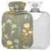 Naanle wild daisy flower flower herbal heat bottle with cover transparent hot water bottle Heading bag for bed handfoot warmer pain relief heat and cold therapy small 1l