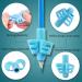 DMFly Pencil Handles for Kids - Handwriting Assistance & Posture Correction | Hollow Ventilation Design 3E Blue & Blue Orange Grip Set - Buy Online on GoSupps.com
