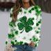 Womens St Patricks Day Heart Pattern Raglan Tee - Green, Large - Buy Online on GoSupps.com