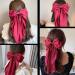 Red Hair Bow Red Bow Hair Clip for Women Solid Color Bow Hair Clips with Long Ribbon French Red Bow Hair Clip Soft Satin Silky Hair Bows Cute Gifts for Women Girls - Buy Online on GoSupps.com
