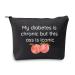 VAMSII Diabetes Supply Bag My Diabetes is Chronic but This Ass is Iconic Funny Type 1 Type 2 Diabetic Zipper Pouch (black)