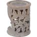 GURU Shop Indian Fragrance Lamp & Essential Oil Diffuser - Cream White Aroma Lamp Made of Bacon Stone - Round Flower Design for Aromatherapy (8x6x6 cm) - Buy Online on GoSupps.com