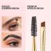 Docolor Eyebrow Brush Duo - Professional Angled Brow Brush Set with Spoolie for Precise Shaping and Lining - White 3PCS - Buy Online on GoSupps.com