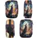 Moon Wolf Print Travel Pill Organizer Bag - Portable 7 Day Pill Case with Zipper for Daily Travel | International Shipping Available - Buy Online on GoSupps.com