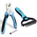 Gonicc Dog & Cat Pets Nail Clippers and Dematting Comb. Nail Clippers with Safety Guard to Avoid Over Cutting, Free Nail File. Dematting Comb with 2 Sided, 17+9 Precision Teeth, Ergonomically Designed