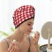 Red Checkboard Hair Towel Wrap - Quick Drying Turban with Button | Best Hair Drying Towel for Faster Results - Buy Online on GoSupps.com