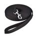 Happy Hachi tow lines for dogs 3m /5m /10m /15m /20m /33m nylon dog leash with robust & weatherproof training leash with D-carabiner and grip cushion for large to small dogs (20m black) 20m black