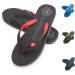 CRESSI Leaf Flip Flop - Unisex Flip Flops for Beach and Pool Black Red 45/46 EU