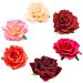 BABEYOND Rose Flower Hair Clips Bride Flower Hair Accessories Flamenco Dancer Pins (Red2 6PCS)