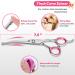 6 in 1 Professional Dog Grooming Scissors Kit with Safety Round Tips - Titanium Coated Stainless Steel Shears for Pets - Pink - Buy Online on GoSupps.com