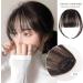 2 pieces of bangs wig clip natural fake bangs fake bangs real hair hair bangs female hair accessories brown-black + light brown with 1 comb - Buy Online on GoSupps.com