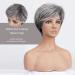 BESTUNG Short Silver Synthetic Wig for Elderly Women - Comfortable Breathable Cap (Straight Grey) - Buy Online on GoSupps.com