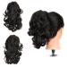 Gairyan 30cm ponytail hair part braid extensions long curly claw clip in ponytail extensions synthetic hair extensions wavy hair parts hair extension for women (dark brown) 30 cm dark brown