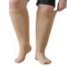 Plus Size Compression Sock For Men and Women: Graduated Compression Stockings for Support Flight Travel Running Pregnancy Sports Edema Nurses Athletic 20-30 mmHg 1Pairs Beige 5XL