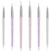 6 piece of fine point eyeliner brush eyes make -up gel brush eyes tool eyes gel makeup brush applicator fine point eyeliner brush gel eyeliner brush for wet powder (pink purple white)