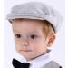 Mint Green Baby Boys Flat Cap | Gentleman Herringbone Tweed Newsboy Baker Boy Hat | Light Grey - 3-6 Months - Buy Online on GoSupps.com