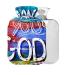 Thank You God Hot Water Bottle with Cover 1L Small Hot Water Bag for Pain Relief Headaches Neck and Shoulders BPA Free