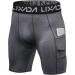 Lixada Men's Elastic Performance Sports Baselayer Shorts - Cool Dry Tights for Active Workouts | Large, A-Black/Grey/White - Buy Online on GoSupps.com