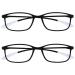 Opulize ICE reading glasses 2 Pack Ultralight frame scratch-resistant matt black crystal-gray pointed men women RR61-1 +3.50 +3.50 diopters Matt black with crystal gray tips