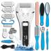Electric Feet Callus Removers Rechargeable  13 in 1 Portable Electronic Foot File Pedicure Tools kit  Professional Feet Care  3 Rollers  2 Speed  for Remove Cracked Heels Calluses and Hard Skin Black