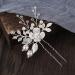 JUSTUSNX Silver Bride Wedding Headpiece Pearl Hair Pins Accessories Bridal Crystal Flower Hair Pieces for Women and Girls - Buy Online on GoSupps.com