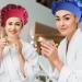 LULI 3pcs Satin Bonnet Set - Wide Elastic Band Sleep Caps for Women - Red Blue Brown Purple - Buy Online on GoSupps.com