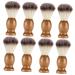 Minkissy razor brush for men wooden handle shaving brush for men goat beard template shaving brush for men portable nylon wool stainless steel 8 pieces