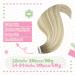 Youngsee Real Hair Extensions Tape Ombre 55cm - Ash Blond Balayage & Platin Blond Remy Tape Ins (20 Pcs 50g) - Premium Quality Hair Extensions - Buy Online on GoSupps.com