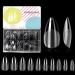 500 pieces of almond nail tips acrylic artificial nail tips nail tips almond nails Tips for women girls 10 sizes medium almond-500PCs