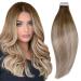 RUNATURE Blonde Tape in Hair Extensions Ombre Human Hair Tape in Extensions Long Tape in Human Hair Extensions Blonde Balayage 24 Inch 50 Gram 24 Inch 1-Tape #3/8/22
