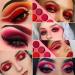 DE'LANCI Red Eyeshadow Palette - 12 Highly Pigmented Colors, Matte Shimmer Blendable Formula, Long Lasting & Waterproof - Perfect Mini Makeup Gift for Women - Buy Online on GoSupps.com