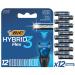 BIC razor blades for men Razor Hybrid 3 Flex 12 refill pack for the wet razor with 3 titanium blades 8 refill blades