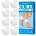 Silicone Heel Protectors (4 Pairs) Gel Heel Protectors for Heel Pains Cracked Foot Spurs Moisturizing Relief for Blister Plantar Fasciitis Protective Sleeve with Soft Cushion Support