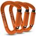 Carabiner climbing climbing equipment 3 pieces Uiaa certified 25kn auto locking climbing carabiner clips for hammocks swing locking dogal orange x 3