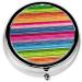 Colorful Mexican Stripes Mini Round Pill Box - 3 Compartment Portable Pill Organizer for Home Office & Travel - Buy Online on GoSupps.com
