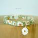 Faygarsle Cotton Breakaway Cat Collar with Bell Daisy Charm - Green & Orange - Buy Online on GoSupps.com