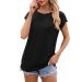 Golatcr Women T-shirt monochrome round short summer shirt loose tops basic tops sports t-shirt women Liking women t-shirt cotton cup basic blue tshirt ladies crop black xxl
