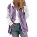 Hanxiulin coat plush jacket hoodie jacket oversize winter coat ladies wool coat on both sides transition jacket lined light quilted jacket ladies coat elegant with hooded plush jacket 5xl purple