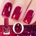 Glitter Nail Polish Carmine Red Quick Dry Nail Varnish Holographic Shining Sparkling Long Lasting No Need Cure Easy to Apply DIY Nail Art Manicure Gift for Women & Girls - Buy Online on GoSupps.com