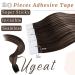 Ugeat Real Hair Tape Extensions 30cm #4/18/4 Balayage - Dark Brown & Ash Blond - Seamless Hair Extensions - 20 Pieces 30g - Buy Online on GoSupps.com