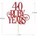 Red Glitter 40 Ruby Years Cake Topper for 40th Anniversary Wedding Party Decoration Supplies - Buy Online on GoSupps.com