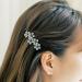Aneneiceera Crystal Flower Hair Clip Black Hair Clip One Word Clip Rhinestone Hair Pin Headwear Decorative Hair Pins Headwear Bridal Hair Accessories for Women and Girls (Black)