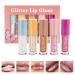 HOSAILY 5 Colors Glitter Liquid Lipstick Set Metallic Diamond Shimmer Lip Gloss Waterproof and Long Lasting Sparkling Glitter Lipstick Glossy Lip Plumping Lip Oil Shinning Lip Gloss Set 1 Ounce (Pack of 1)