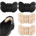 4 Pairs Foam Heel Pads for Shoes Heel Insert for Shoes Too Big Anti Slip Cushion Grip for Loose High Heels Comfort Protector Liners for Women Men Back of Heel Fillers (Black and Skin)