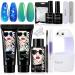 Morovan Poly Gel Nail Kit - 15ml Poly Gel kits with Slip Solution Base Coat and Top Coat Starter Kit Nail Extension Gel Kit with UV Lamp Poly Nail Gel Kit with Everything